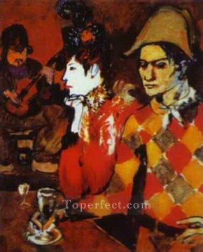 En Lapin Agile o Arlequín con vaso cubista de 1905 Pablo Picasso Pinturas al óleo